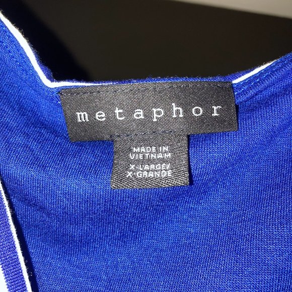 New Metaphor Striped Surplice Blouse XL - Picture 5 of 7